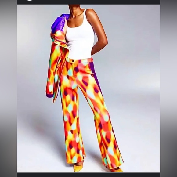 INC International Concepts Misa Hylton Scuba  Printed colored Pants NWT - Picture 2 of 14